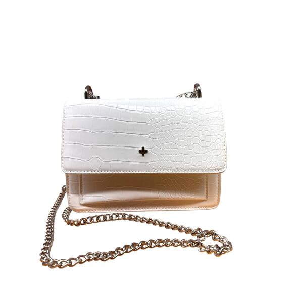 Peta + Jain White Leather Chain Minimalist Clean Girl - Picture 1 of 10